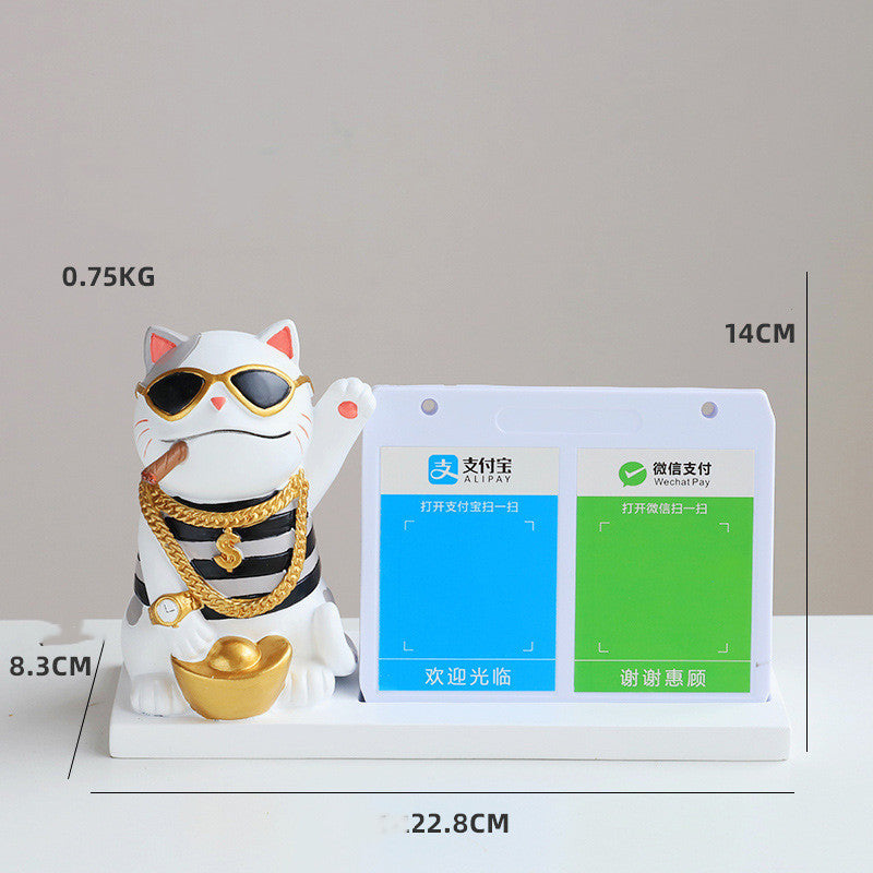 Lucky Cat Resin Animal Sculpture Decoration Storage Tank Feng Shui Modern Living Room Decoration Accessories Gifts Home Decor