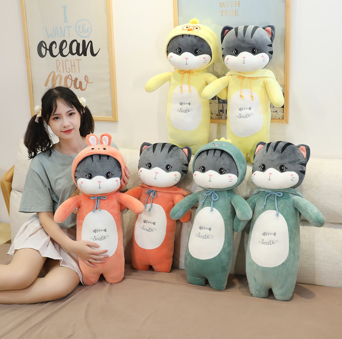 Cat in Animal Costume Stuffed Plush Pillow Toy