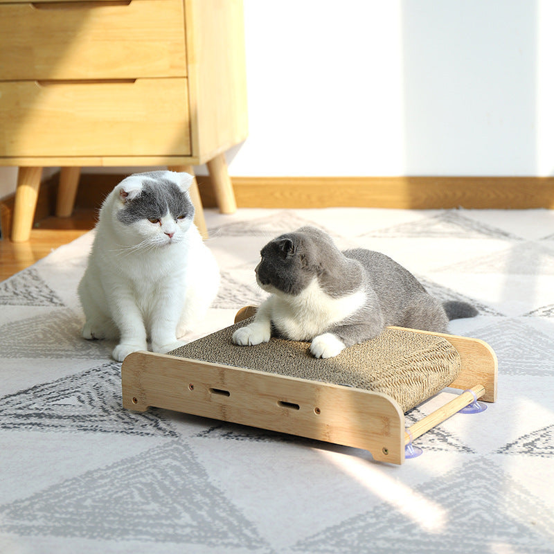 Broyeur à griffes vertical en papier ondulé à ventouse pour protéger le canapé, jouet pour chat résistant à l'usure