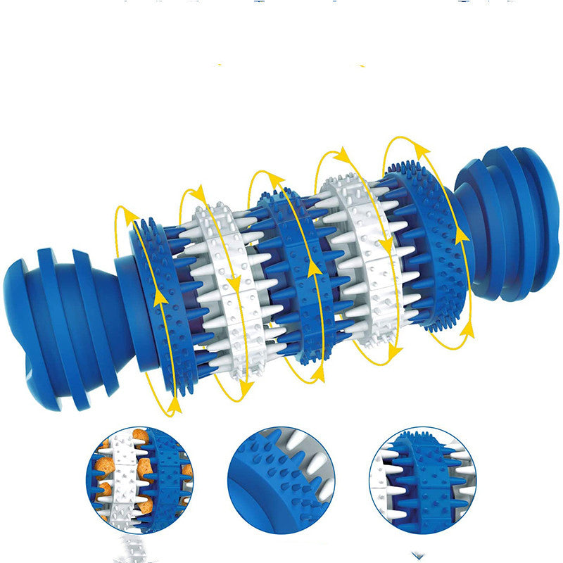 Juguete de limpieza de dientes de goma para perros con fugas de comida