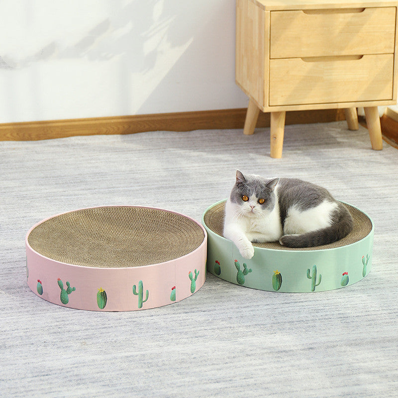 Planche à gratter ronde pour chat, jouets durables pour lit de chat, bloc de papier ondulé, carton à gratter pour chatons et chats de taille moyenne