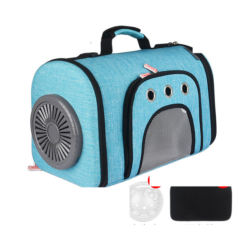 Sac pour animaux de compagnie avec ventilation en maille latérale du ventilateur