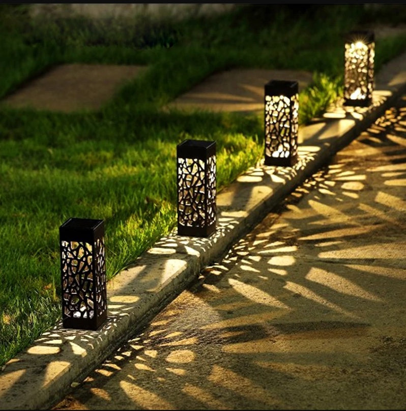 Luces solares para camino de jardín, lámpara de césped para decoración de farol de jardín, luz de camino al aire libre, lámpara Solar Led nocturna inalámbrica impermeable