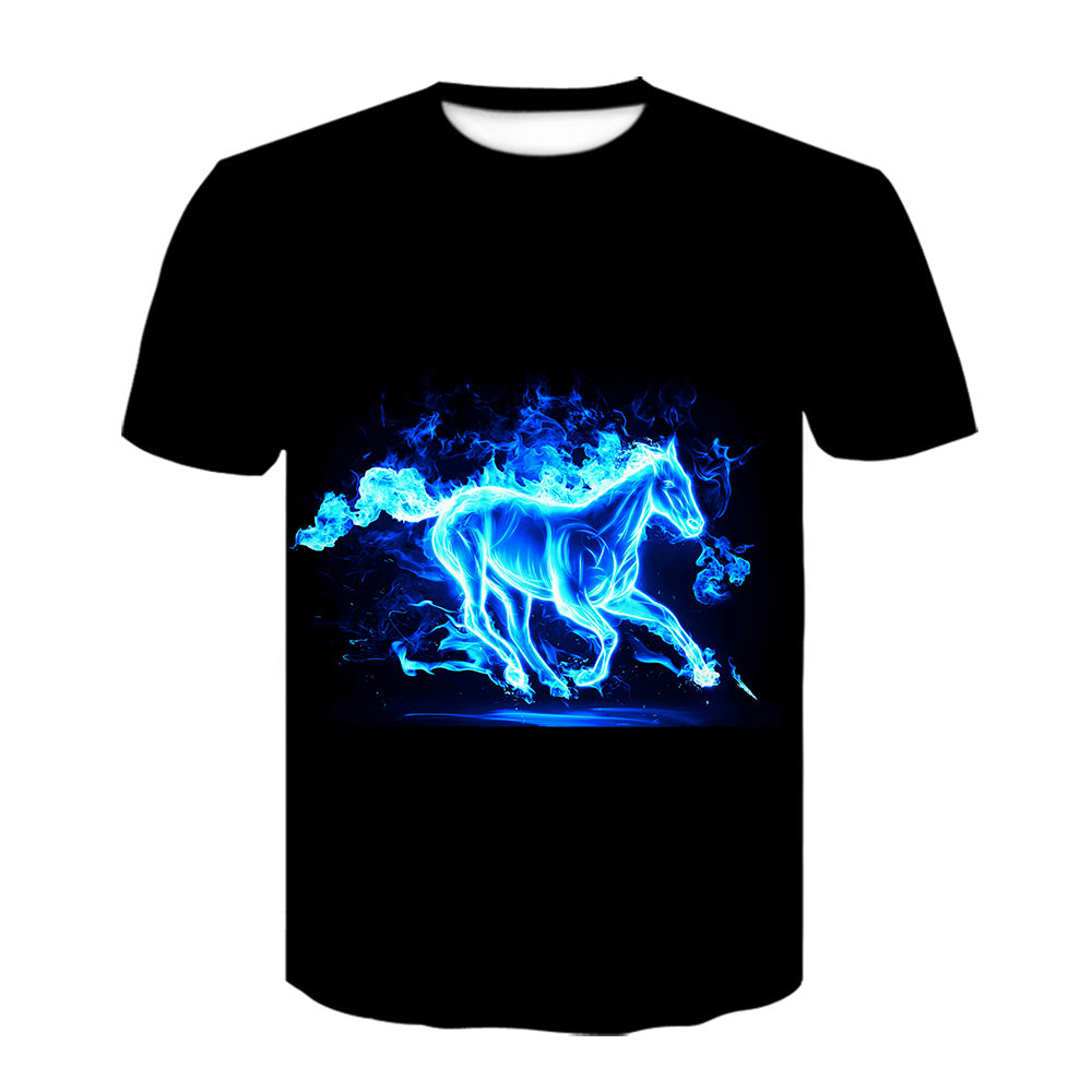 Animal 3d Digital Printing Men's T-Shirt Horse Animal