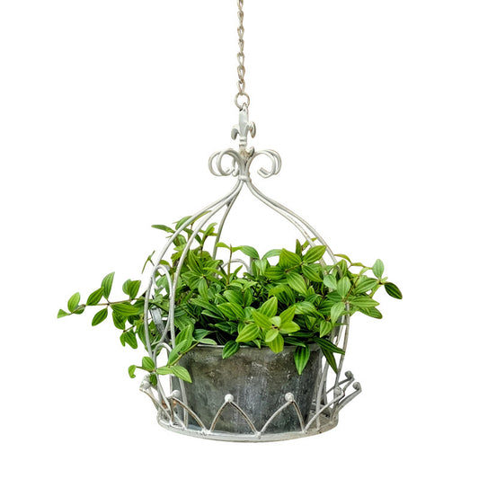 Wrought Iron Hanging Basket, Courtyard Garden Balcony Space Level Decoration Hanging Potted Flower Stand