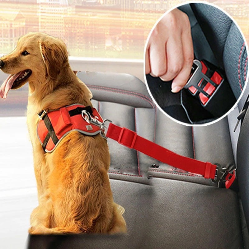 Cinturón de seguridad ajustable para mascotas, gatos, perros, asiento para mascotas, arnés para perros, clip de correa, palanca de seguridad, collares de tracción para perros, accesorios para perros, productos para mascotas