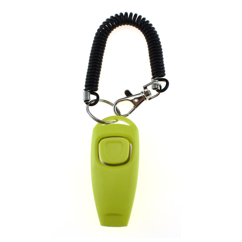 Clicker deux-en-un pour animaux de compagnie, sifflet d'entraînement pour chiens, Bracelet jaune