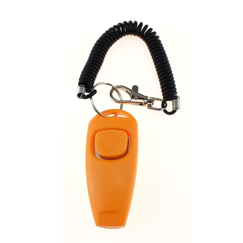 Clicker deux-en-un pour animaux de compagnie, sifflet d'entraînement pour chiens, Bracelet jaune