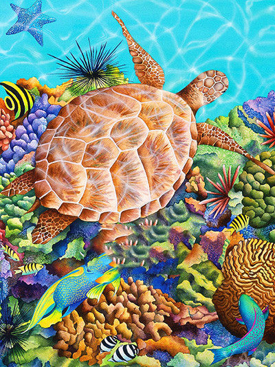 Image de broderie de décoration de maison d'animal de tortue