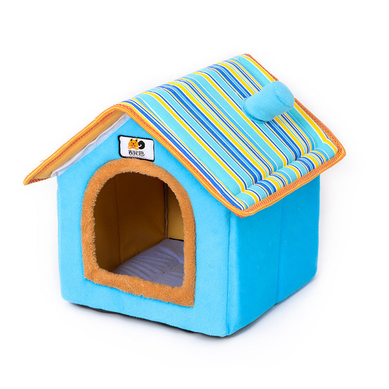 Lit d'hiver pour animaux de compagnie Type de maison Litière pour chat en peluche pour petit chien chaud d'hiver pour toutes les saisons