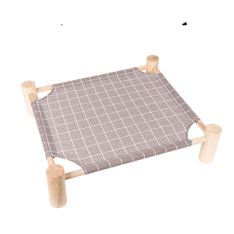 Cama de camping para mascotas, perrera, perro pequeño de verano, cuatro estaciones de madera, alfombrilla para gatos utilizable, fácil de quitar y lavar, arena para gatos, suministros para gatos