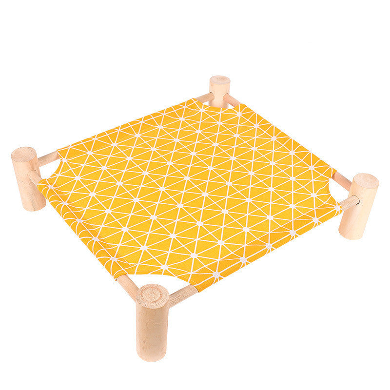 Cama de camping para mascotas, perrera, perro pequeño de verano, cuatro estaciones de madera, alfombrilla para gatos utilizable, fácil de quitar y lavar, arena para gatos, suministros para gatos