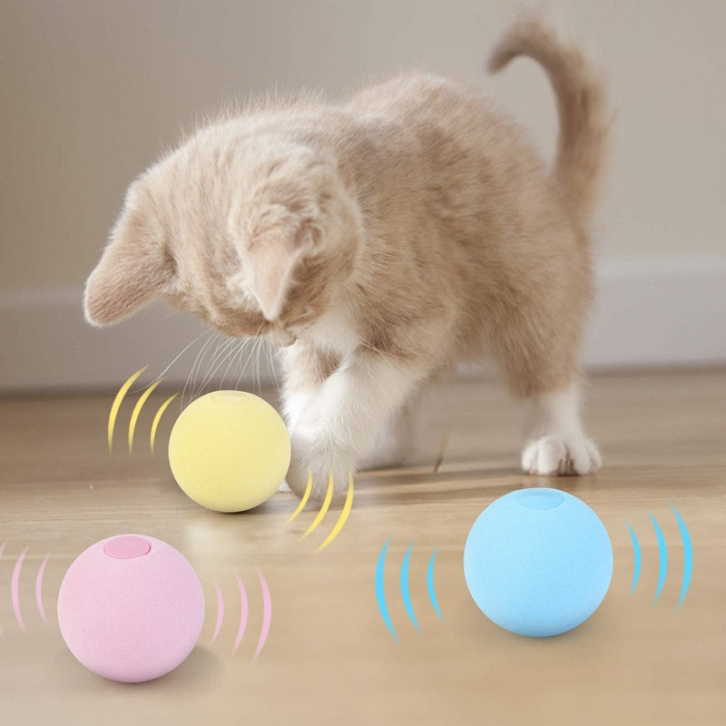 Juguetes inteligentes para gatos, pelota interactiva, juguete para gatos con hierba gatera