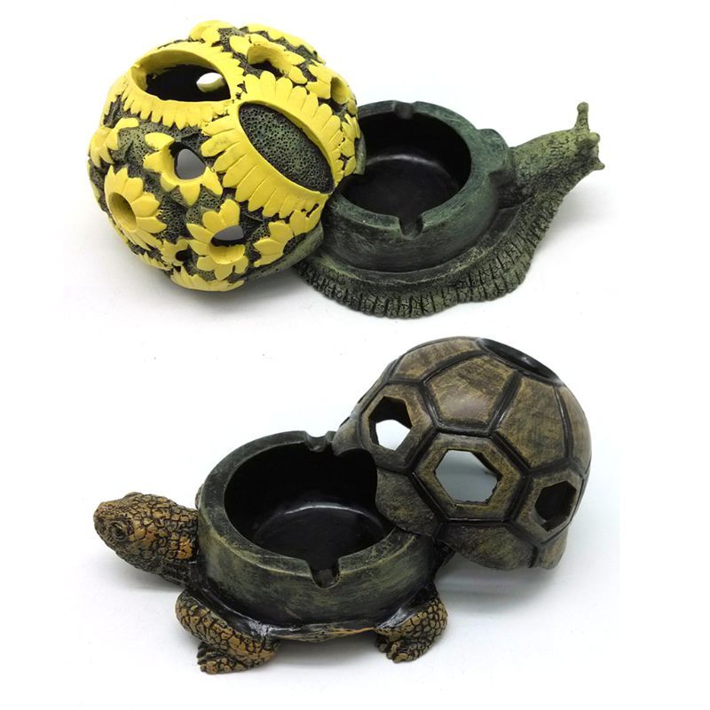 Cenicero de resina de caracol y tortuga 3D, Cenicero creativo para decoración del hogar