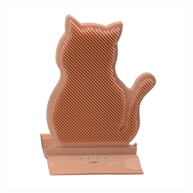 Brosse d'auto-massage pour chat, jouet de toilettage avec herbe à chat, coin mural, peigne d'épilation pour chat, brosse de massage pour démangeaisons