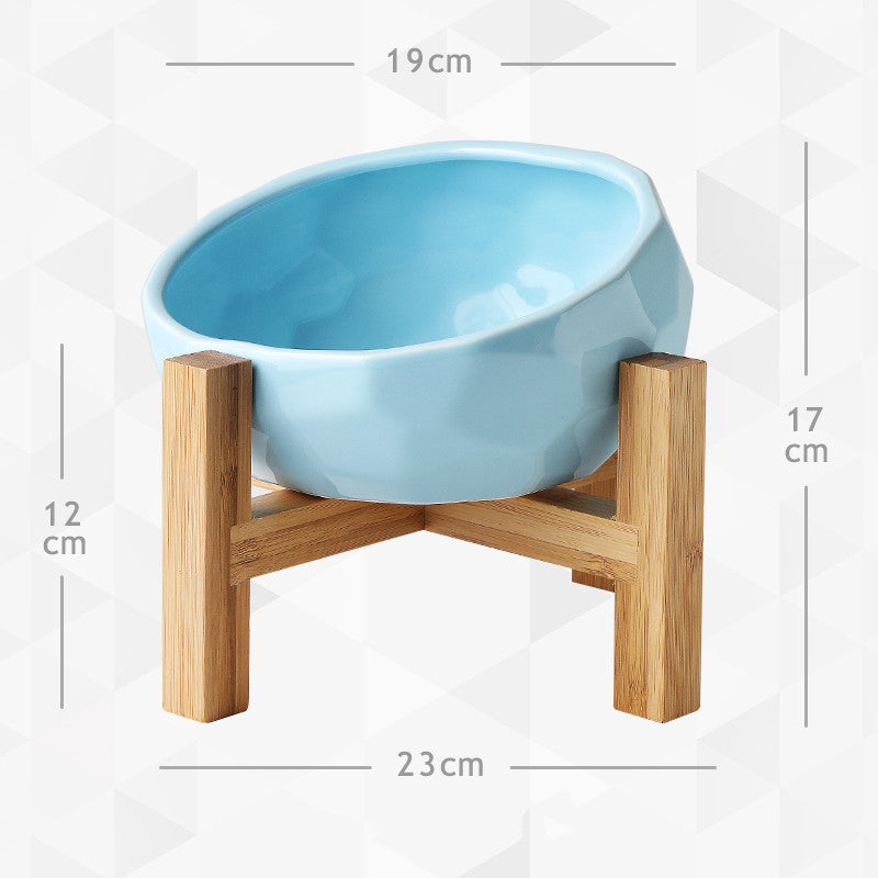 Yuanmiao Cat Bowl Ceramic Cat Food Bowl Protect Cervical Spine Cat Double Bowl Dog Water Bowl Food Bowl Dog Bowl Pet Bowl