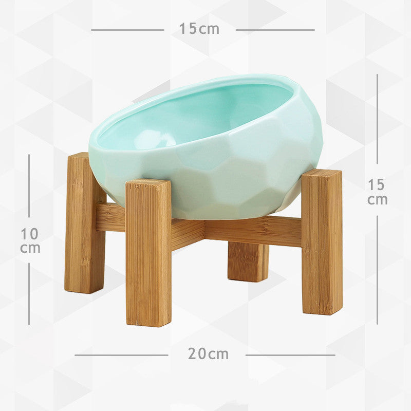 Yuanmiao Cat Bowl Ceramic Cat Food Bowl Protect Cervical Spine Cat Double Bowl Dog Water Bowl Food Bowl Dog Bowl Pet Bowl