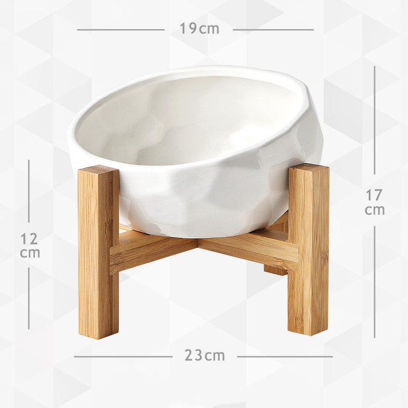 Yuanmiao Cat Bowl Ceramic Cat Food Bowl Protect Cervical Spine Cat Double Bowl Dog Water Bowl Food Bowl Dog Bowl Pet Bowl