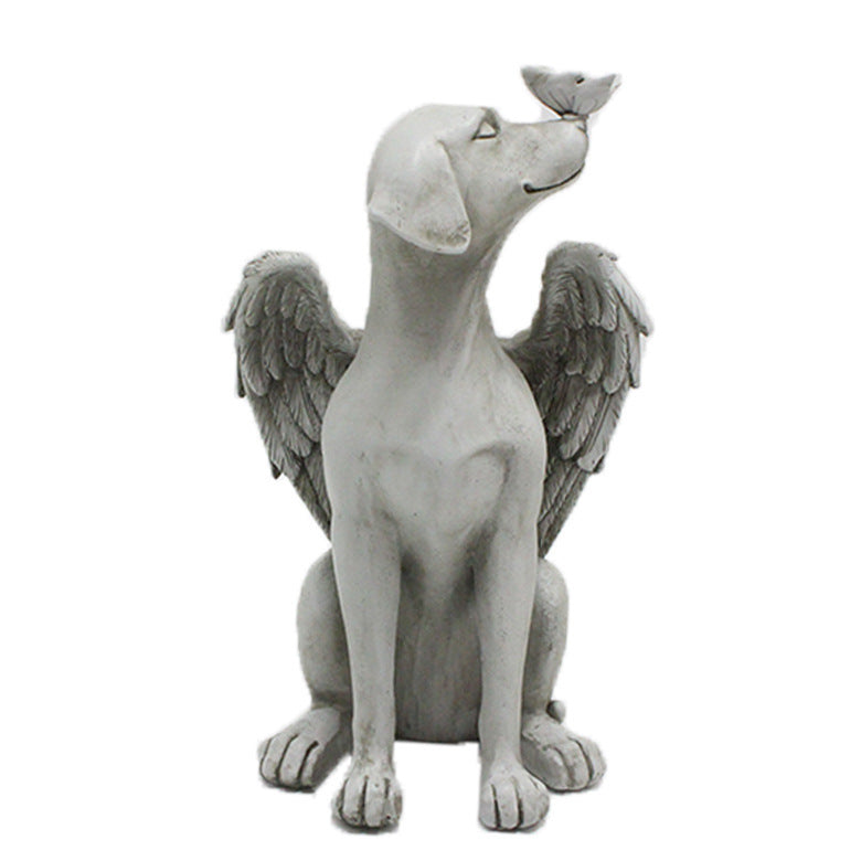 Angel Dog Decoration Creative Resin Pet Garden Animal Statue Decoration