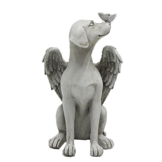 Décoration créative de chien ange, Statue d'animal de jardin en résine pour animaux de compagnie