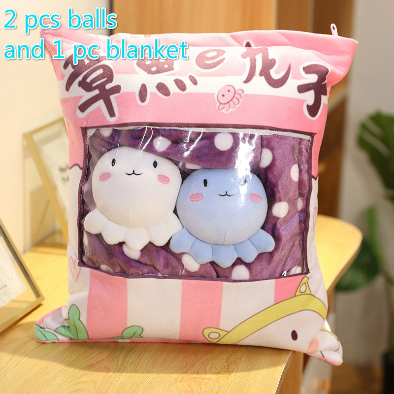 Sac à pouding en peluche, Mini poupée boule d'animaux, fleur de cerisier, lapin Hamster pingouin fraise fruits banane sieste sac à bonbons