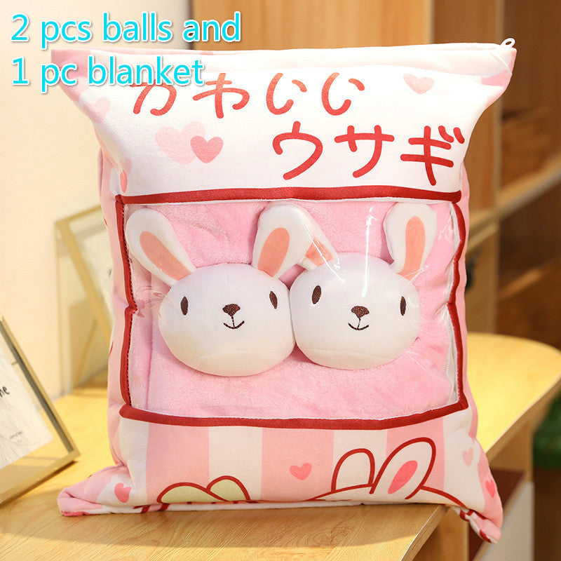 Sac à pouding en peluche, Mini poupée boule d'animaux, fleur de cerisier, lapin Hamster pingouin fraise fruits banane sieste sac à bonbons