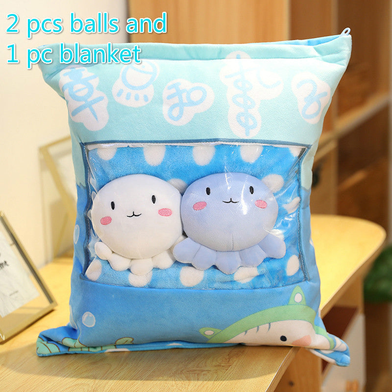 Sac à pouding en peluche, Mini poupée boule d'animaux, fleur de cerisier, lapin Hamster pingouin fraise fruits banane sieste sac à bonbons