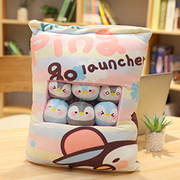 Sac à pouding en peluche, Mini poupée boule d'animaux, fleur de cerisier, lapin Hamster pingouin fraise fruits banane sieste sac à bonbons