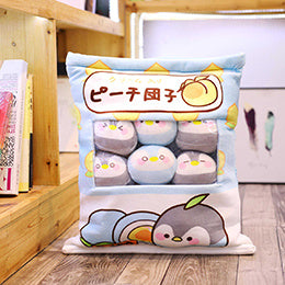 Sac à pouding en peluche, Mini poupée boule d'animaux, fleur de cerisier, lapin Hamster pingouin fraise fruits banane sieste sac à bonbons