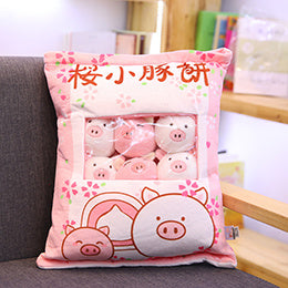 Sac à pouding en peluche, Mini poupée boule d'animaux, fleur de cerisier, lapin Hamster pingouin fraise fruits banane sieste sac à bonbons