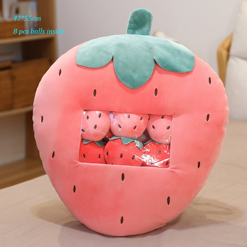 Sac à pouding en peluche, Mini poupée boule d'animaux, fleur de cerisier, lapin Hamster pingouin fraise fruits banane sieste sac à bonbons