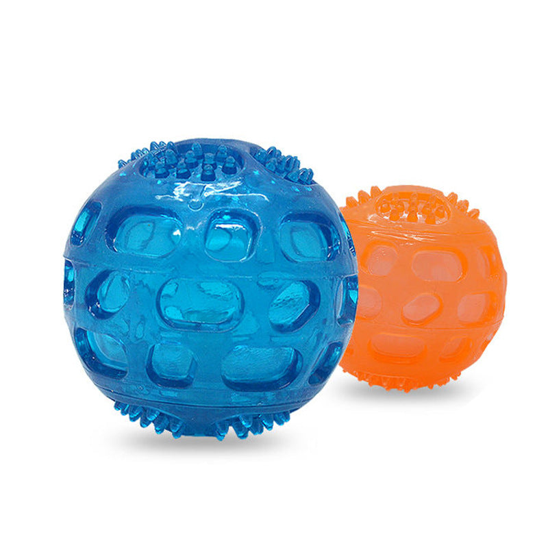 Pelota de juguete para perros, pelota con chirrido para mascotas, juguetes con sonido impermeables, bolas limpias con dientes de goma para perros pequeños, medianos y grandes, mascota, naranja, azul y verde