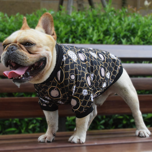 Ropa para perros con estampado de bolsos, ropa elástica para mascotas para perros pequeños, primavera y otoño