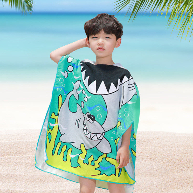 Serviette de plage en coton pour bébés garçons et filles, sweat à capuche, Poncho de noël, serviette de bain pour enfants, motif Animal de dessin animé, automne