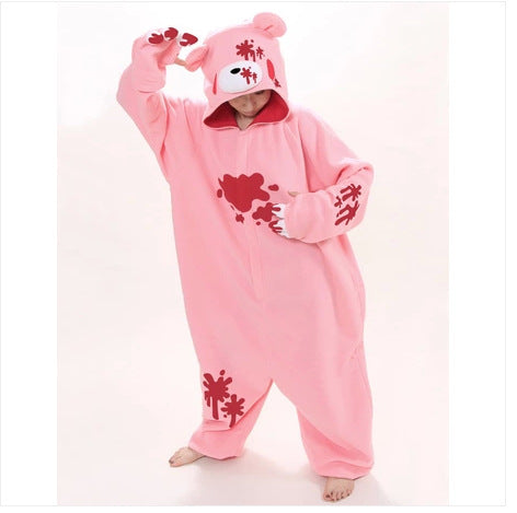 Violent Bear Black Bear  Bear  Animal One-piece Pajamas Couple Cartoon Casual Home Service Performance Service