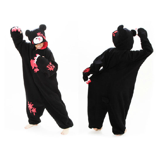 Violent Bear Black Bear  Bear  Animal One-piece Pajamas Couple Cartoon Casual Home Service Performance Service