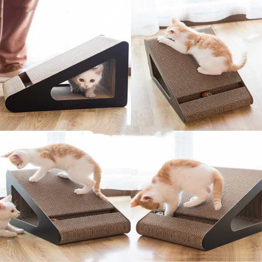 Tablero rascador para gatos triangular, sacapuntas de garras, poste rascador para gatos