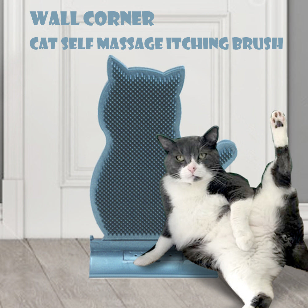 Brosse d'auto-massage pour chat, jouet de toilettage avec herbe à chat, coin mural, peigne d'épilation pour chat, brosse de massage pour démangeaisons