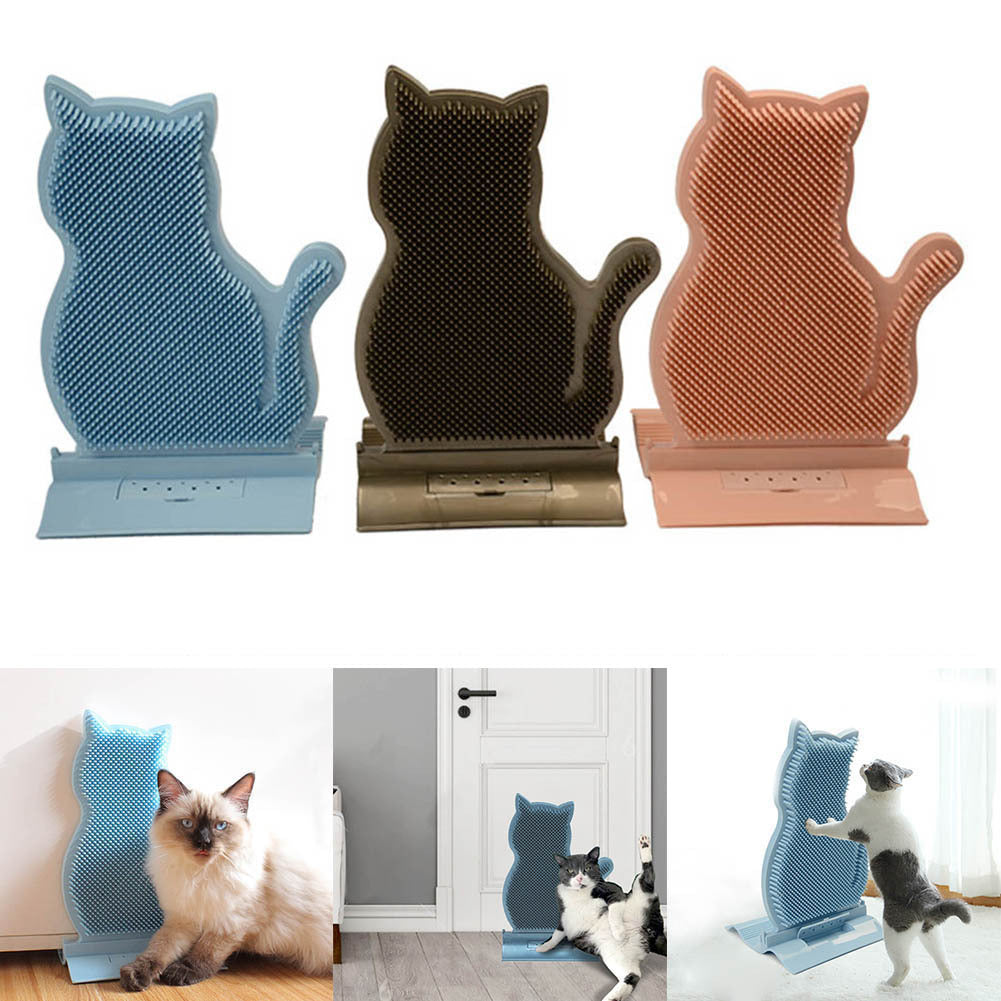 Brosse d'auto-massage pour chat, jouet de toilettage avec herbe à chat, coin mural, peigne d'épilation pour chat, brosse de massage pour démangeaisons