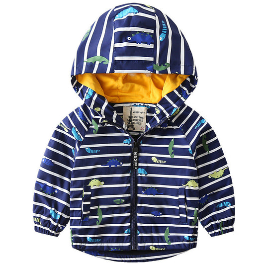 Boys Padded Jacket, Baby Jacket, Cartoon Animal Hoodie