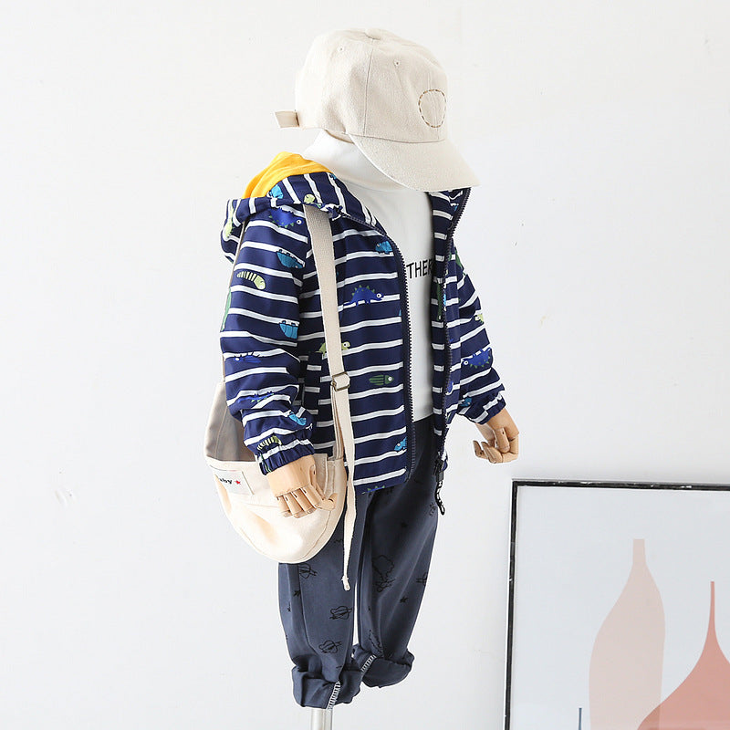 Boys Padded Jacket, Baby Jacket, Cartoon Animal Hoodie