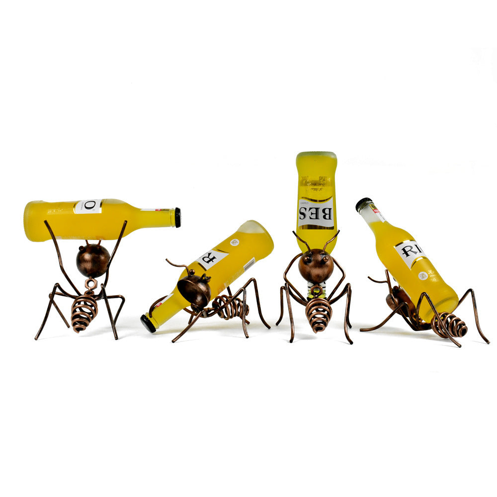 Creative Ant Animal Iron Wine Rack Bottle Holder Poised Cabinet Wedding Bar Room Decoration Table Accessories