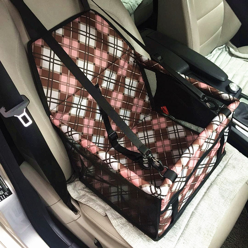 Hebilla de cesta con bolsa para gatos y perros, asiento de coche para mascotas, asiento antisuciedad, caja de cojín Corgi engrosada