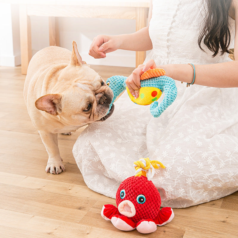 Juguete de peluche para perros resistente a mordeduras y ruidos