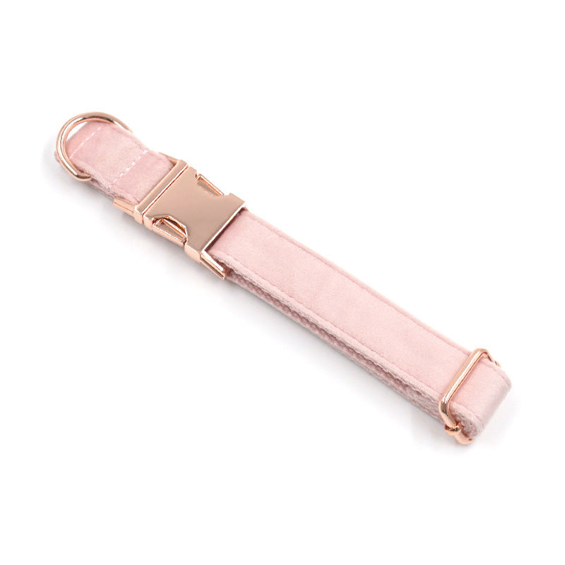 Velvet Rose Gold Pet Collar Leash