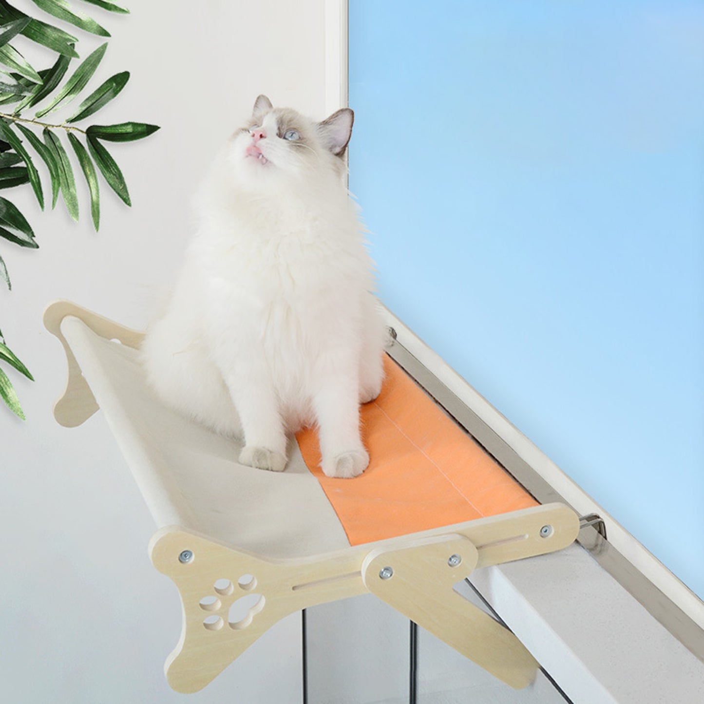 Solid Wood One-piece Cat Hanging Bed Windowsill Sunbathing