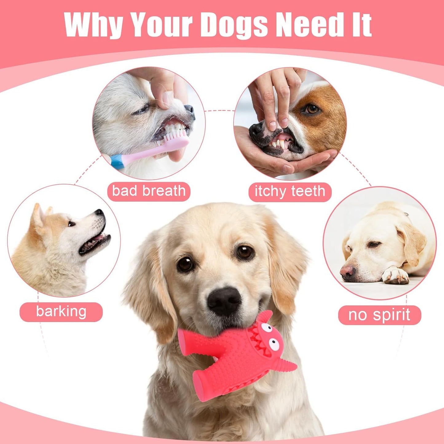 Jouets couineurs pour chiens pour mâcheurs agressifs, jouet à mâcher interactif durable pour petits chiens, jouets de nettoyage des dents en caoutchouc naturel pour chiots