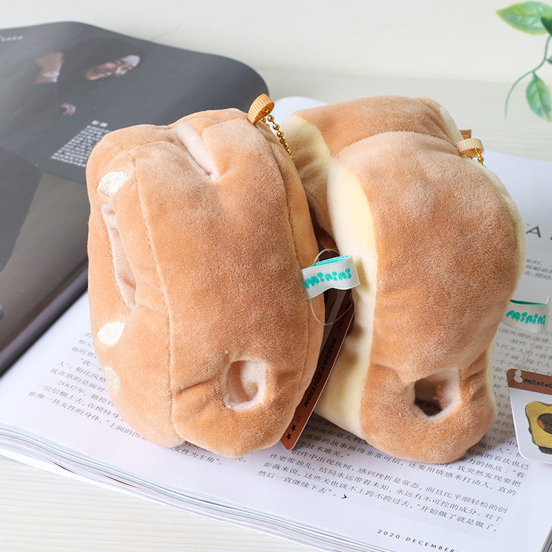 Bread Little Bear Plush Toys Cute Yellow Chicken Frog-shaped Wallet Package Pendant Rabbit Doll Keychain Ornaments