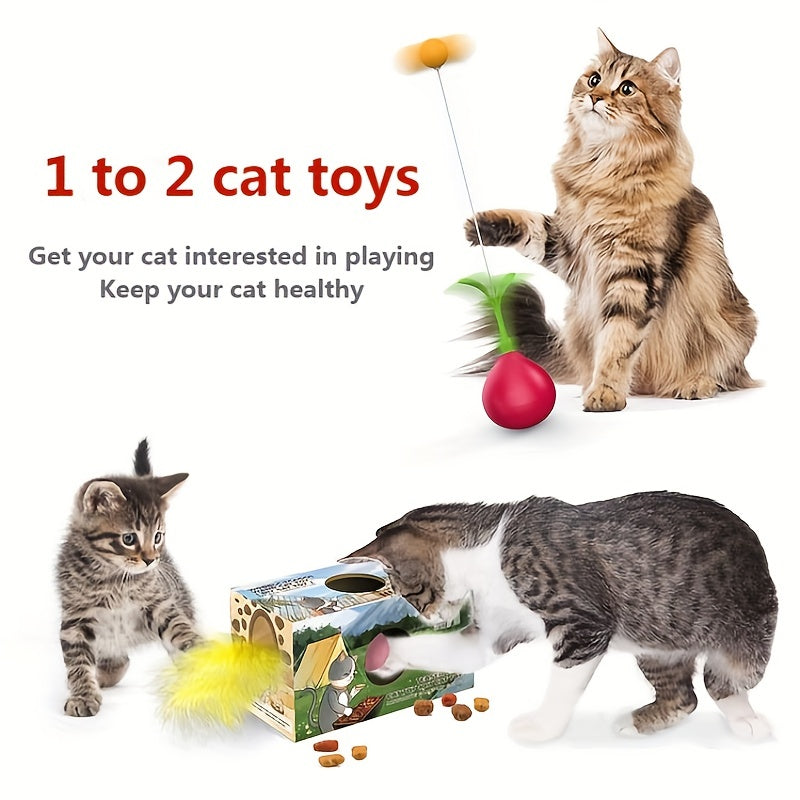 1 à 2 jouets pour chat bâton de chat gobelet pour chat jouet pour chat bricolage bâton de chat en forme de navet bricolage jouet de coupe de trou de chat 