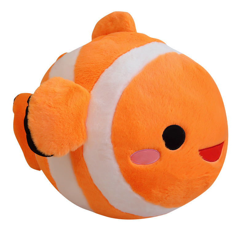 Vente à chaud transfrontalière nouvelle poupée de poisson clown en fourrure de lapin jouets en peluche oreiller de poisson simulé d'aquarium